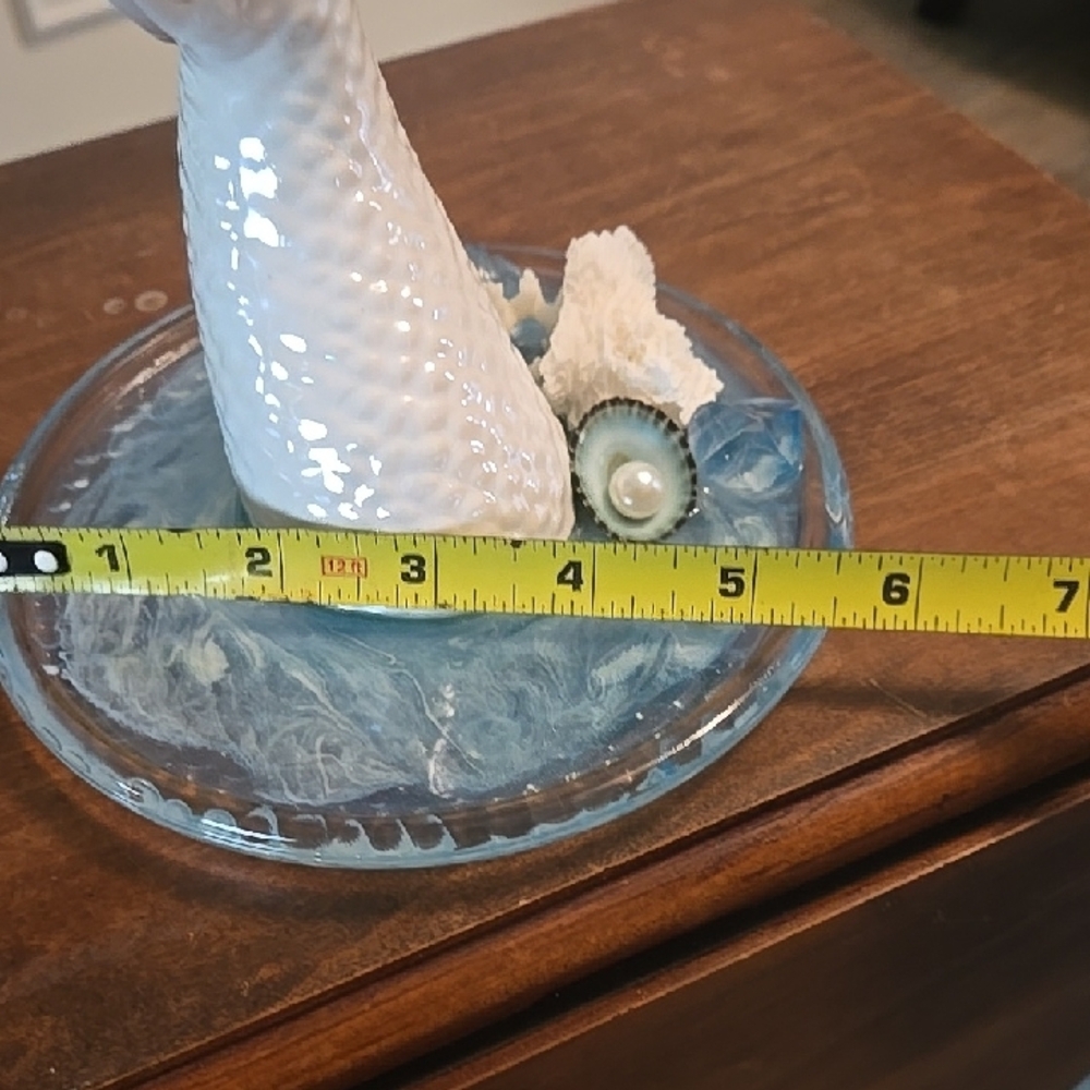 White Ceramic Mermaid Tail Decor - Picture 7 of 8